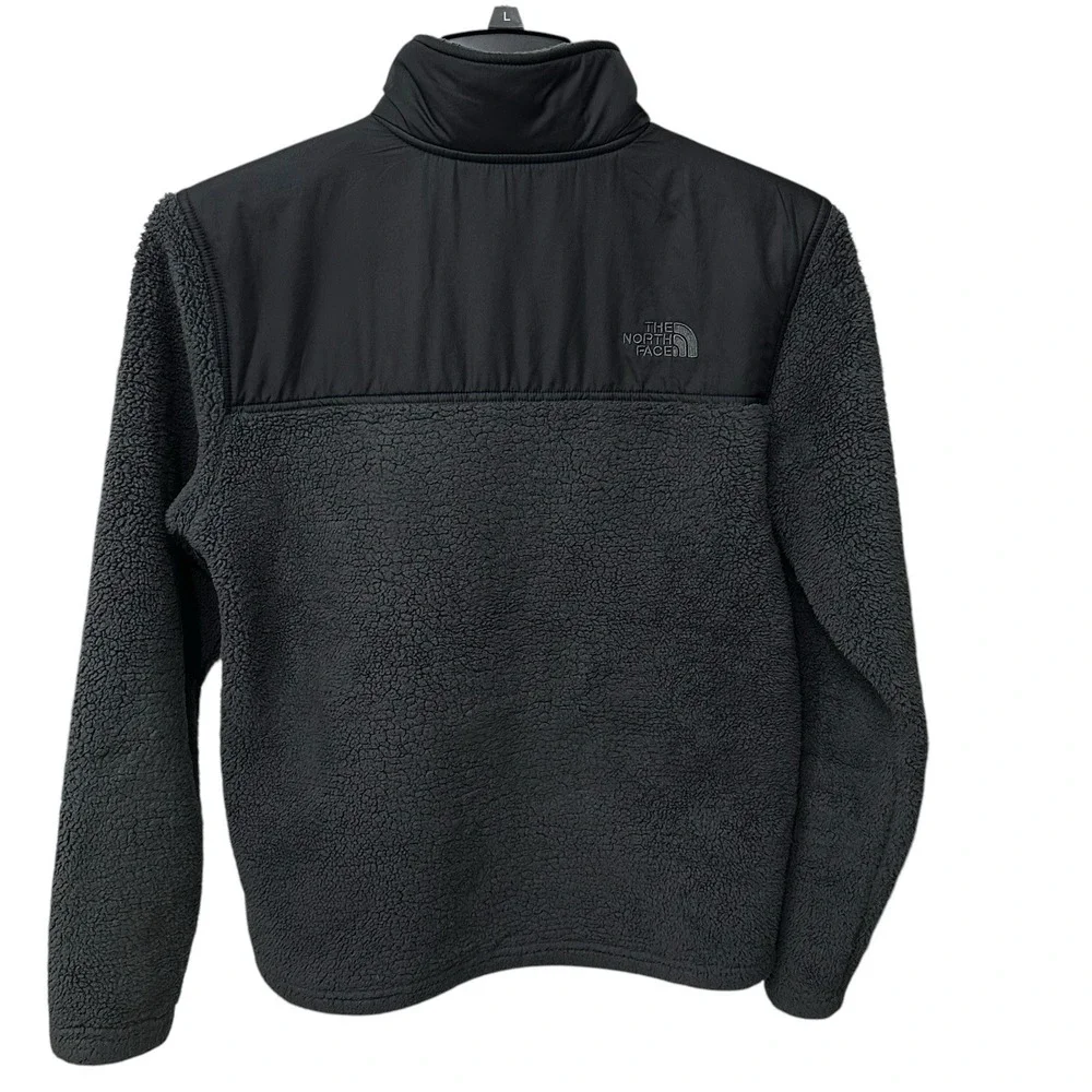 Men's THE NORTH FACE Groveland Sherpa‎ Dark Gray Pile 1/4 Zip Pullover Size S